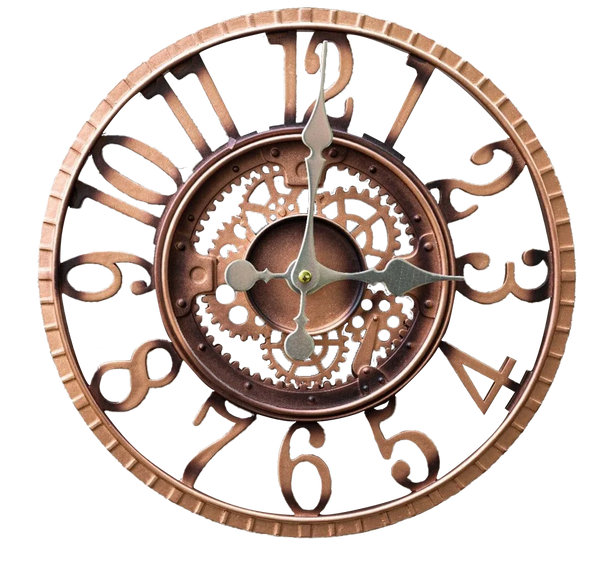 Large Outdoor Open Face Bronze Effect Garden Wall Clock