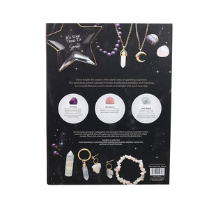 Jewellery advent calendar packaging with star-shaped container and crystal-themed design.