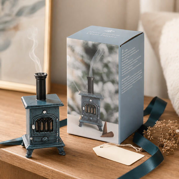 Stove Incense Cone Burner With 15 Cinnamon Incense Cones