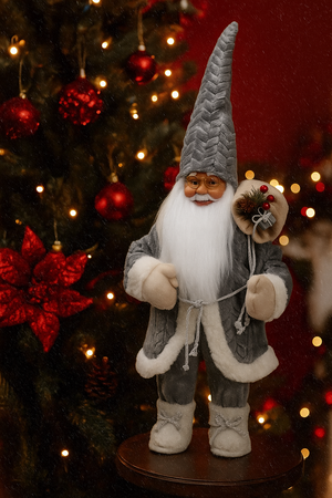 85 cm Grey Standing Santa Claus