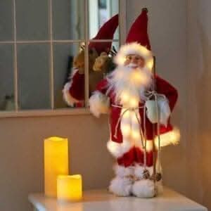 Christmas Santa Claus LED decoration in traditional red and white