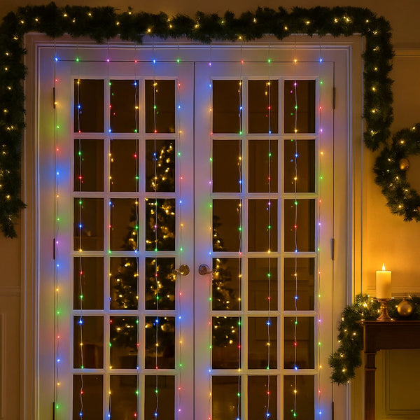 Christmas curtain string lights measuring 210 x 162cm