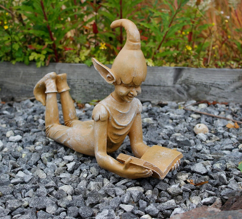 Christmas reading elf resin ornament