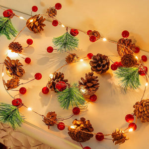 Festive garland with warm white LED lights