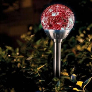 Crackle glass crystal ball solar lights for garden décor