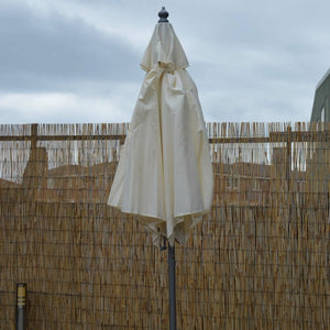 Cream garden umbrella for BBQ and patio seating areas