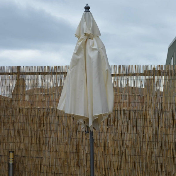 Cream garden umbrella for BBQ and patio seating areas
