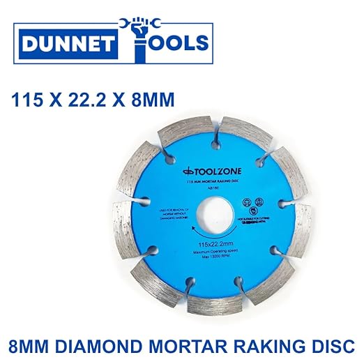 Diamond cutting disc with blue center and gray rim on a white background