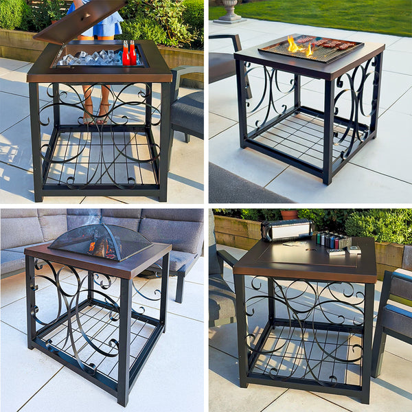 Large 4 in 1 Multifunctional Outdoor Fire Pit