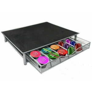 Coffee capsule storage drawer holding multiple pods