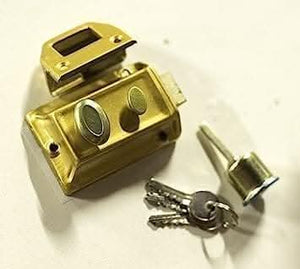 Durable polished brass security lock for household doors
