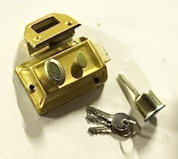 Durable polished brass security lock for household doors