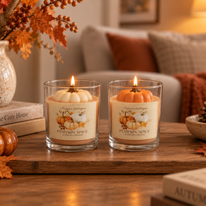 Set of 2 3D Pumpkin Spiced Candle Set