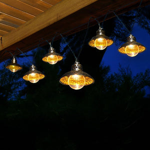 Evolight solar string lights with 10 warm white LED lanterns