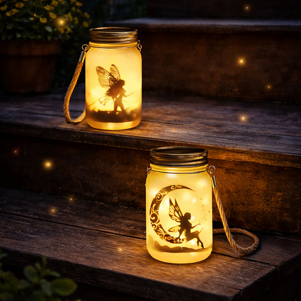 2 Pack Solar Hanging Fairy Lantern Garden Lights