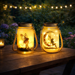 2 Pack Solar Hanging Fairy Lantern Garden Lights