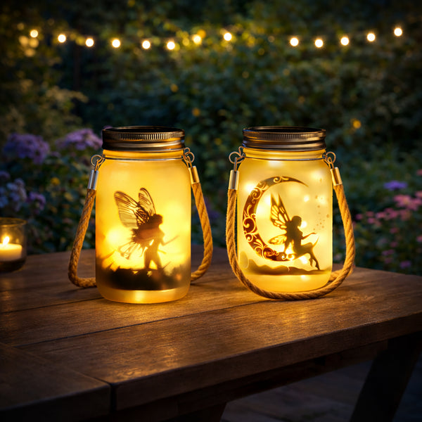 2 Pack Solar Hanging Fairy Lantern Garden Lights