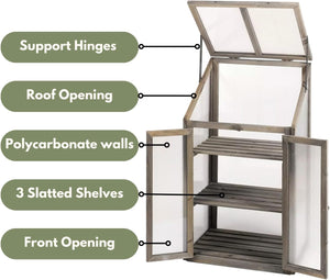 Three shelf greenhouse for vegetable seedlings