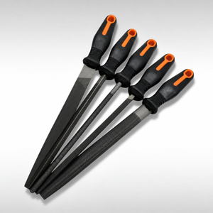 5pc File Set 8" Soft Grip Engineer Metal Half Round Flat Triangular Square Kit