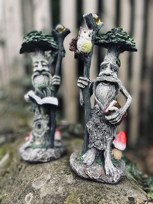 Fantasy tree face decorations for woodland garden décor