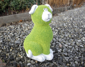 Freestanding dog garden ornament for outdoor spaces