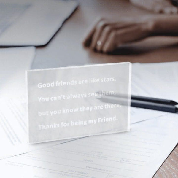 Friendship desk plaque for birthdays and thank you gifts