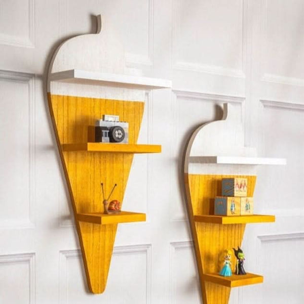 Fun floating shelves for bedroom décor