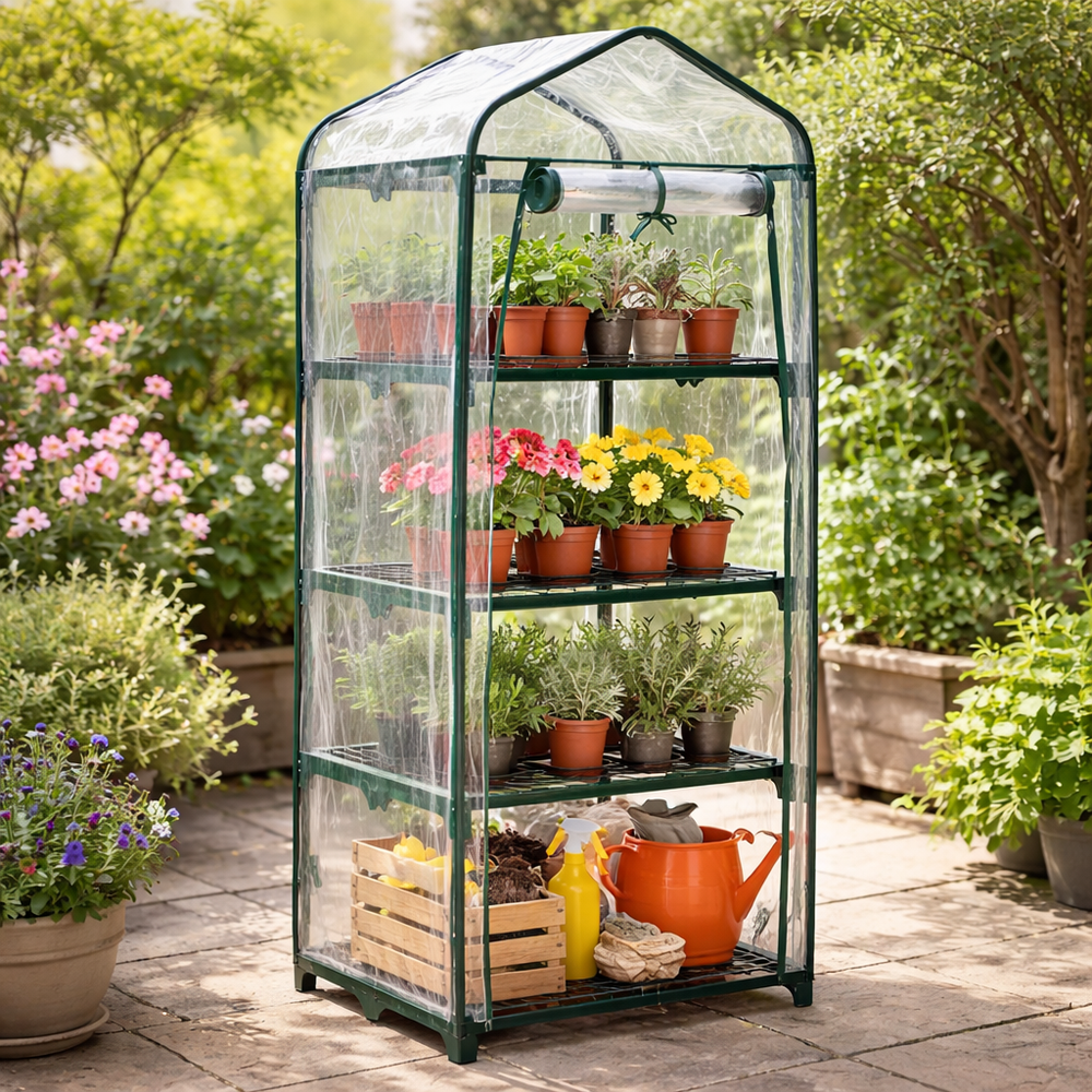 Premium 4 Tier Mini Greenhouse Plant Protection Cover