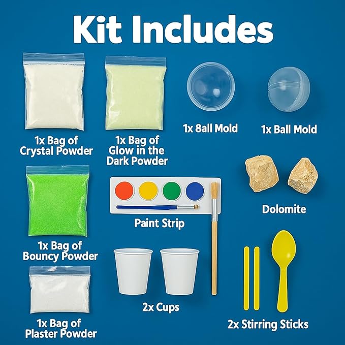 Glow in the Dark Science educational kit packaging with a scientist and child, featuring glowing elements.