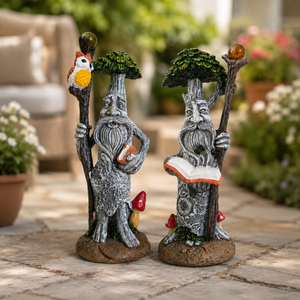 Rustic woodland tree face decor for balconies and patios