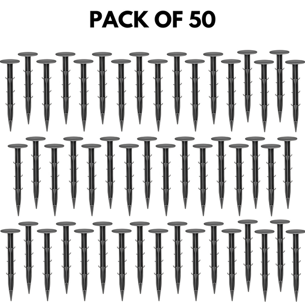 50 Heavy Duty Weed Control Fabric Pegs Garden Ground Staples