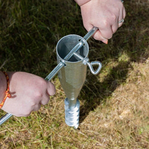 Large Silver Screw-In Ground Spike for Parasols & Garden Posts
