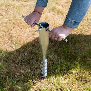 Large Silver Screw-In Ground Spike for Parasols & Garden Posts