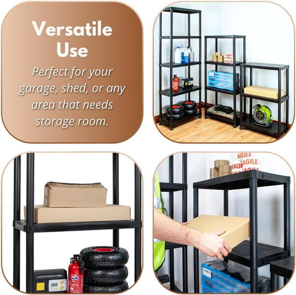 Durable plastic shelf unit for bathroom storage