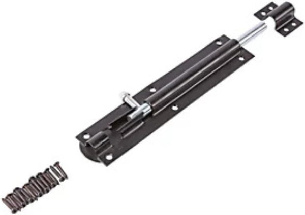 Black sliding door lock for shed entrance