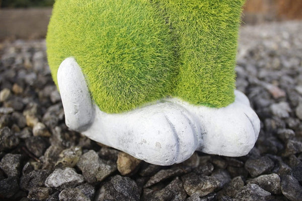 Grass effect dog sculpture for flower beds and pathways