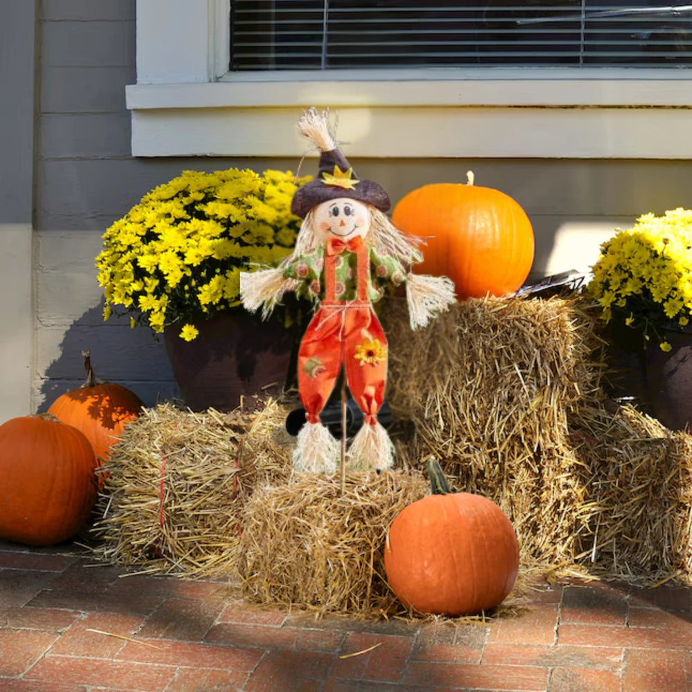 Boy and girl Halloween scarecrow decorations