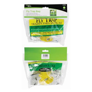 Hanging outdoor fly trap bag for garden pest control