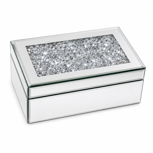 Crushed Diamond Mirrored Jewellery Box – Glam Vanity Storage Organizer