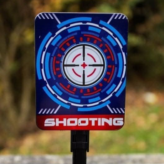 Auto reset shooting target shown from the front