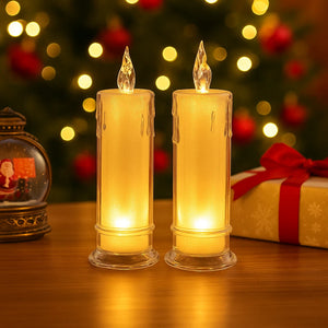 LED acrylic light up candle with warm white glow
