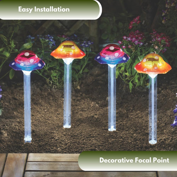 LED solar mushroom lights for garden borders