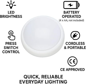 push button cupboard light for dark spaces