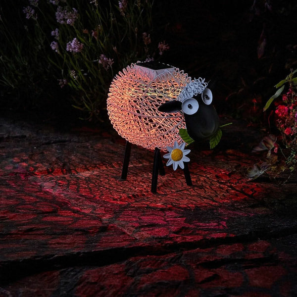 Handmade metal sheep solar garden ornament