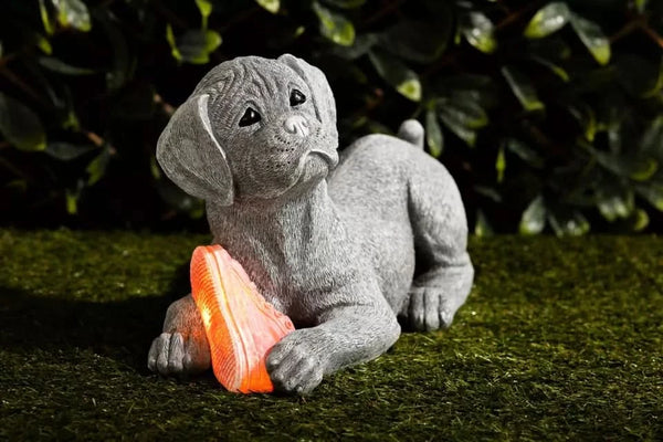Outdoor dog ornament for flower beds