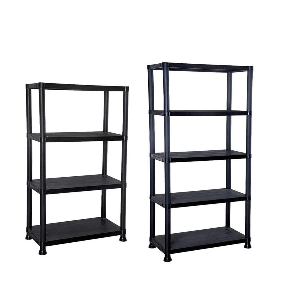 4 Tier Plastic Shelving Unit Heavy Duty Storage Rack 130cm