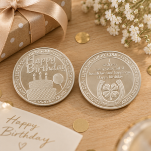 Engraved Lucky Coin Good Luck Charm Birthday Keepsake Gift Token