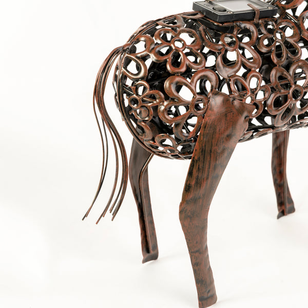 Solar Light Up Horse Garden Ornament Filigree LED Statue