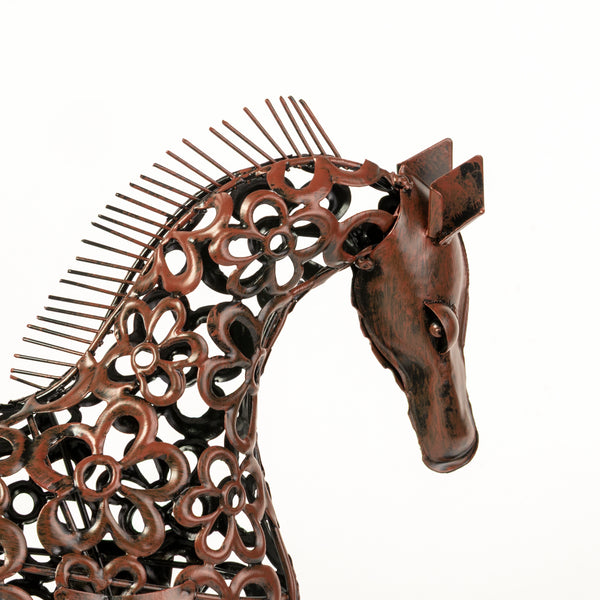 Solar Light Up Horse Garden Ornament Filigree LED Statue