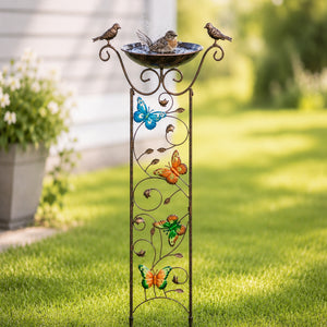 Bronze Effect Bird Bath Garden Trellis – Weatherproof Outdoor Bird Feeder